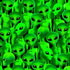 Space Invasion - Packed Green Aliens Fabric