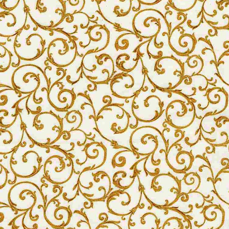 Holiday Blenders Gold Metallic Scrolls Beige