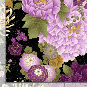 Majestic - Japanese Purple Floral Large Metallic