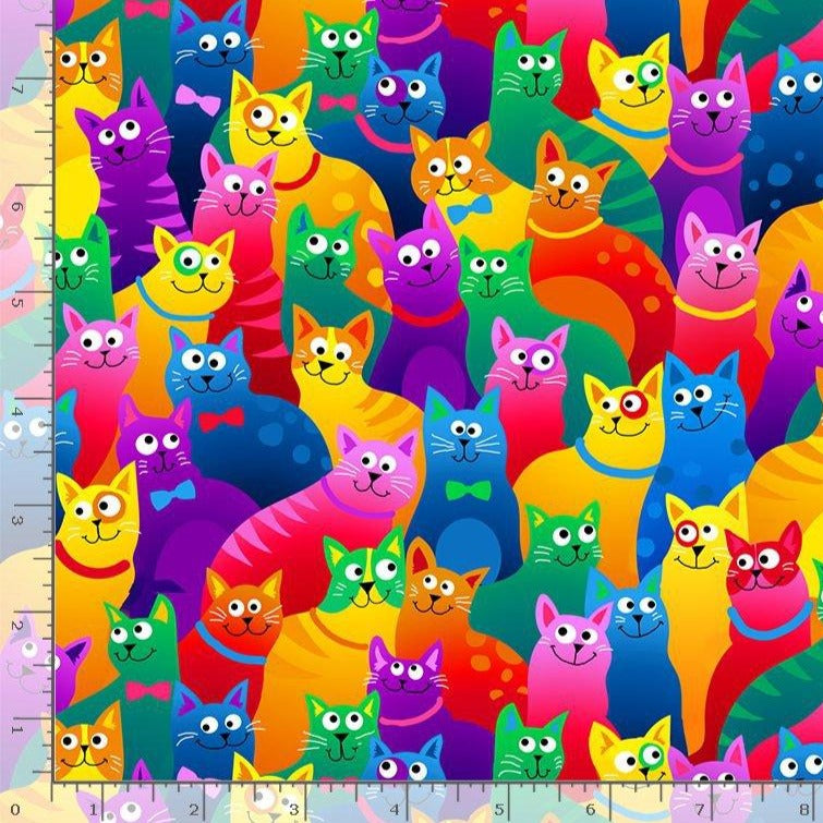 TT - Crazy for Cats - Packed Bright Rainbow Cats