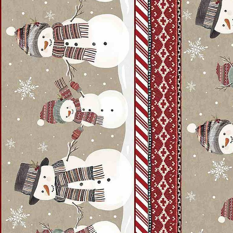 Let it Snow - Snowmen 11 inch Stripe Fabric