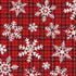 Let it Snow - Snowflakes On Plaid Red Fabric