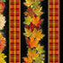 Mums and Autumn Leaves Metallic 11" Stripe