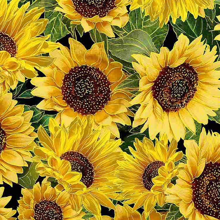 Autumn Leaves - Packed Metallic Sunflowers