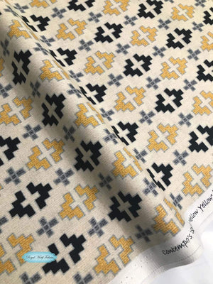 Sevilla Mellow Yellows - Santia Cream/Black Yardage