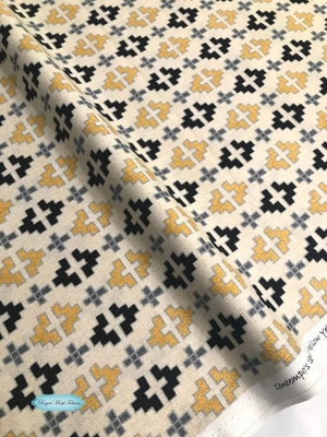 Sevilla Mellow Yellows - Santia Cream/Black Yardage