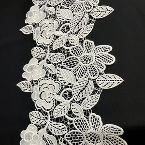 White Floral Cutwork Wedding Lace Trim 