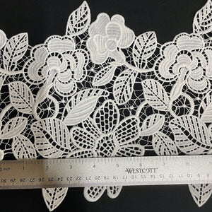 White Floral Cutwork Wedding Lace Trim 