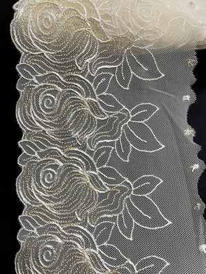 Cream Gold Net Wedding Lace Trim | Bridal Laces Trims