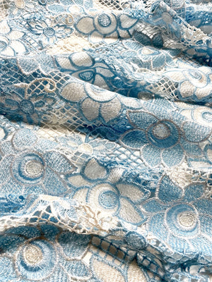 Embroidered Lace Fabric Embellished with Sequins | Designer Fabrics