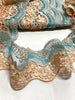 Embroidered Net Lace Trim with scallops - Ribbon Trim - Netting Lace