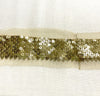 Gold Sequins on Mesh Trim - Mesh Gold Sequins Ribbon