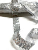 Silver Sequins on Mesh Trim | White Mesh Silver Sequins Ribbon