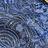 Dark Blue Embroidered Net Fabric Embellished