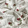 White Cotton Floral Embroidered Fabric