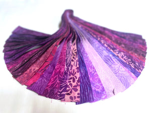 Assorted Purple Batik Strips - Island Batik