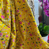 Yellow Bangalore Silk Embroidered with Sequins