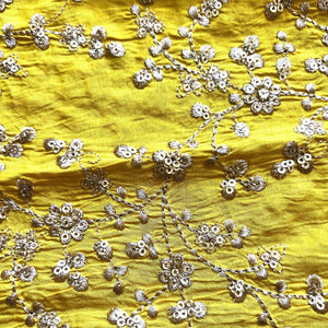 Yellow Embroidered Banarasi Silk with Sequins