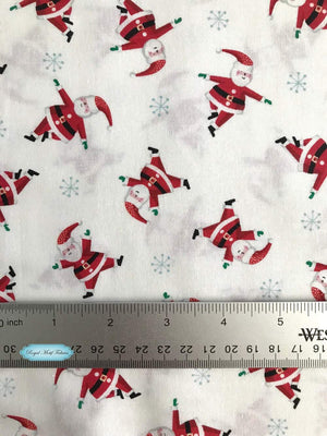 Fat Quarter - Jolly Santa - Scatter White