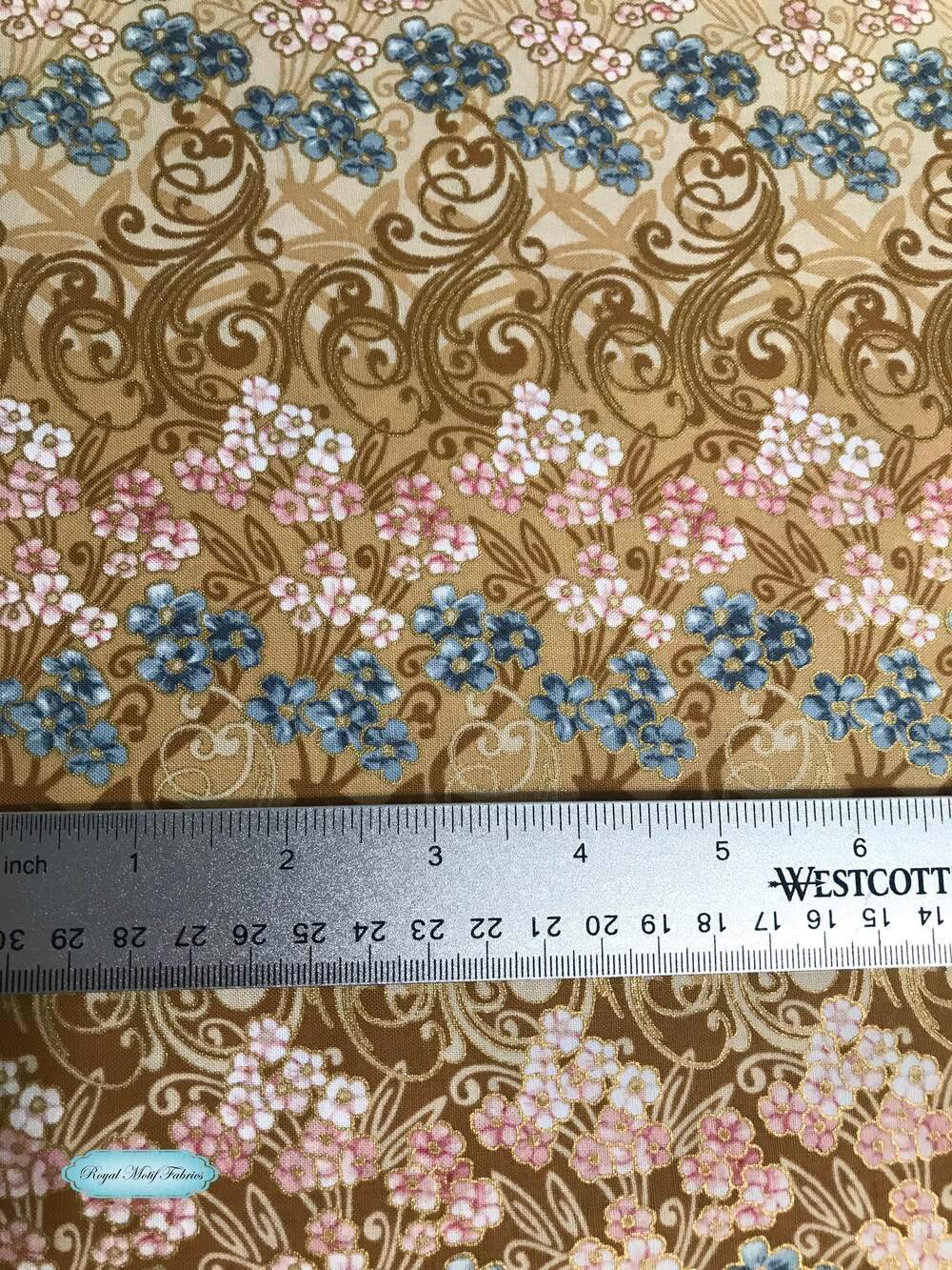 Fairy Briar Metallic Cream/Gold Yardage