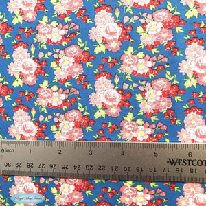 Amorette - Roses Blue/Pink Yardage