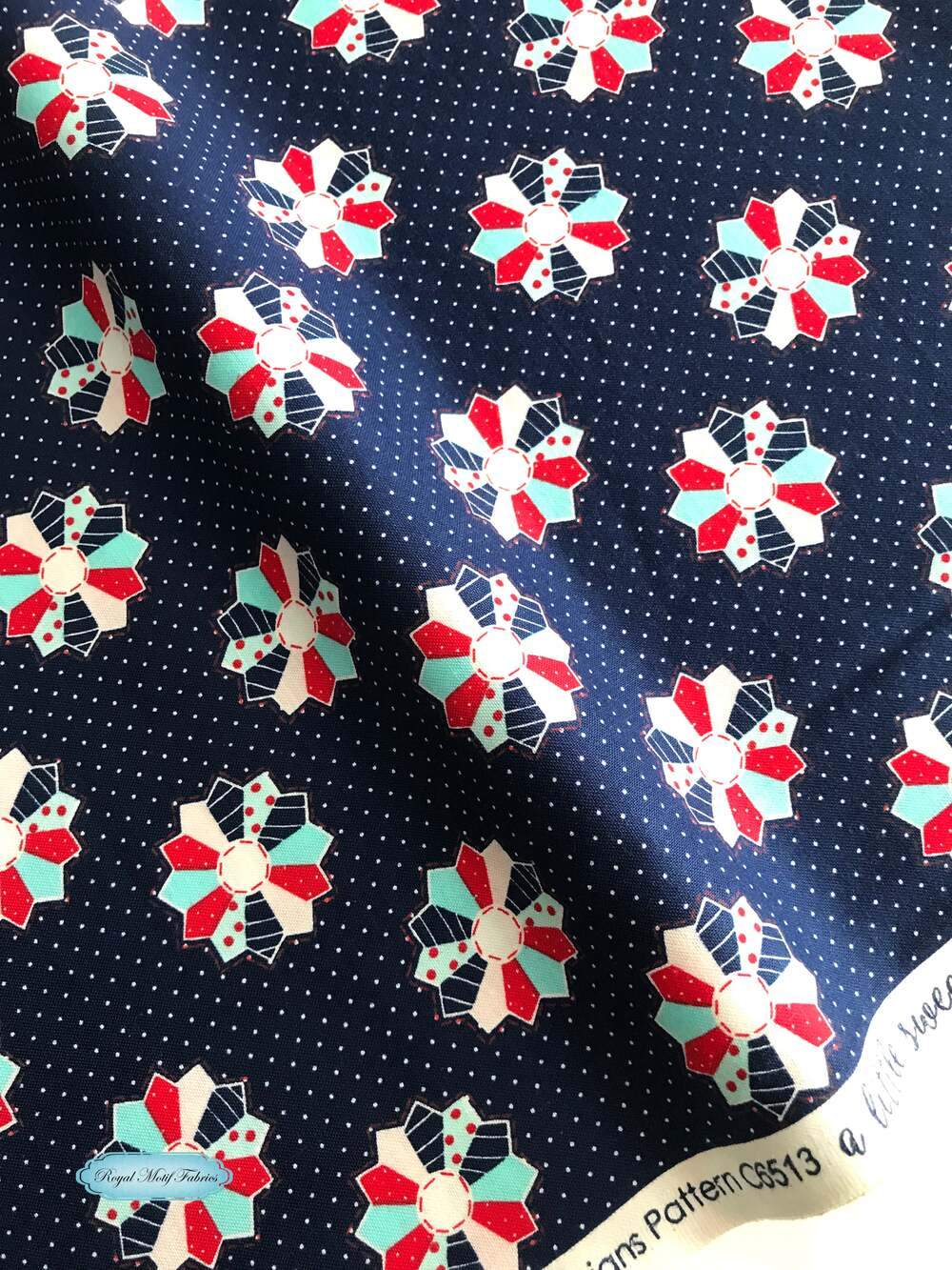 A Little Sweetness - Sweetness Dresden Navy Yardage