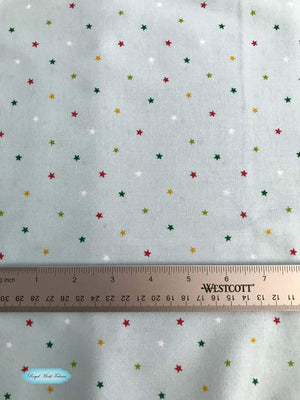 Jolly Santa - Multi Star Blue Yardage