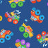 Cute Toy Tossed Monster Trucks Fabric