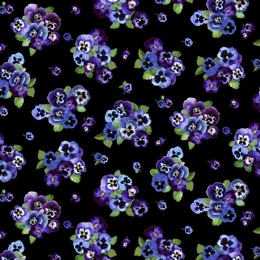 Pansy Paradise - Pansy Bouquets Fabric