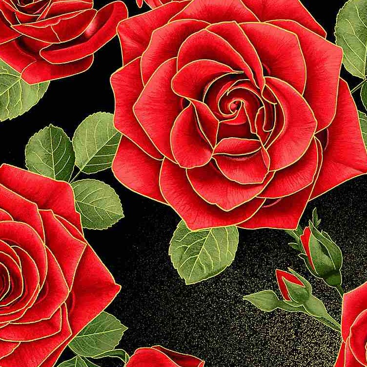 Gilded Rose - Red Metallic Roses Large