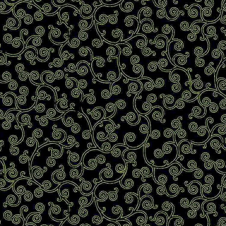 Gilded Rose - Gilded Roses Curl Black Fabric