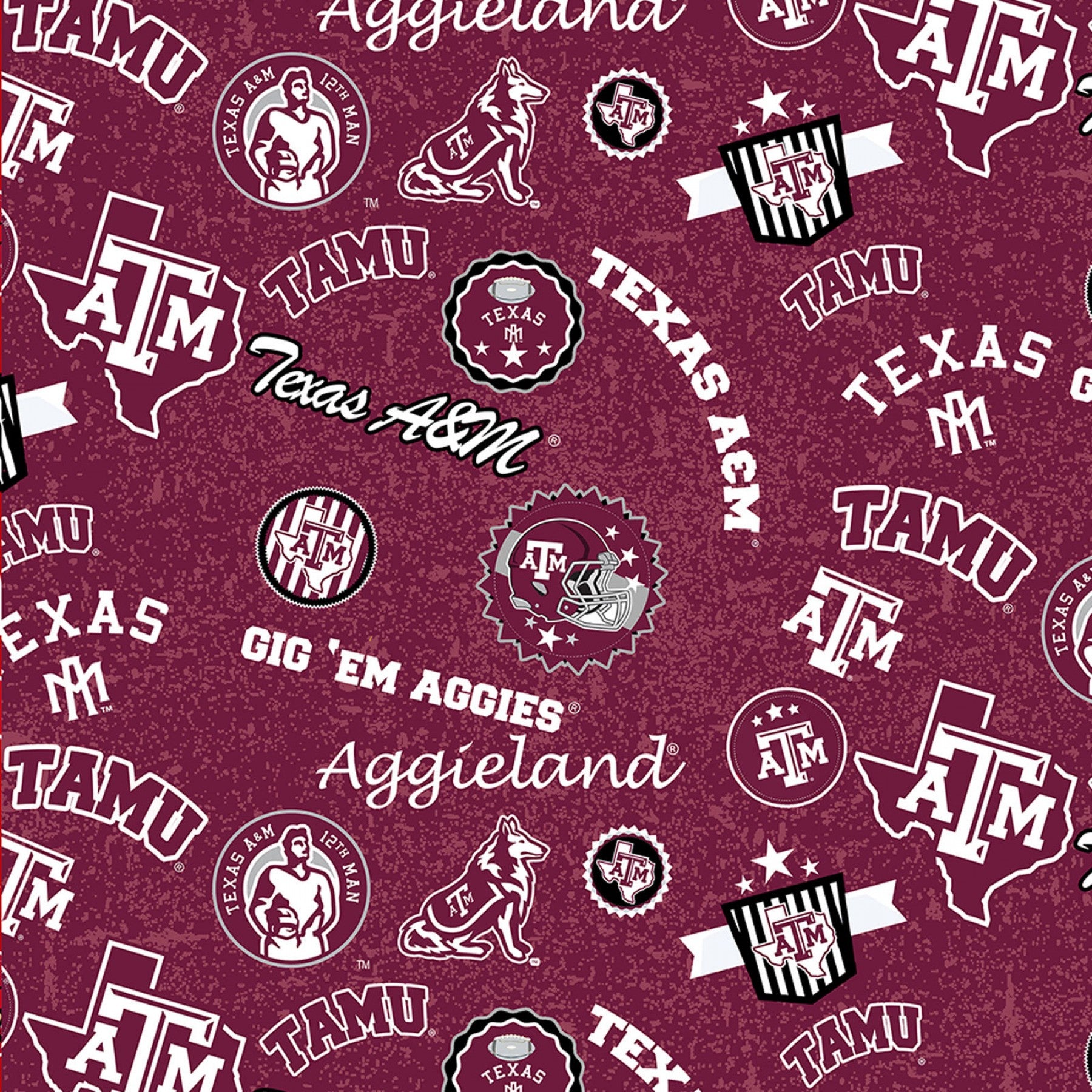 Licensed Colleges Fabrics - Texas A&M University by Sykel Enterprises