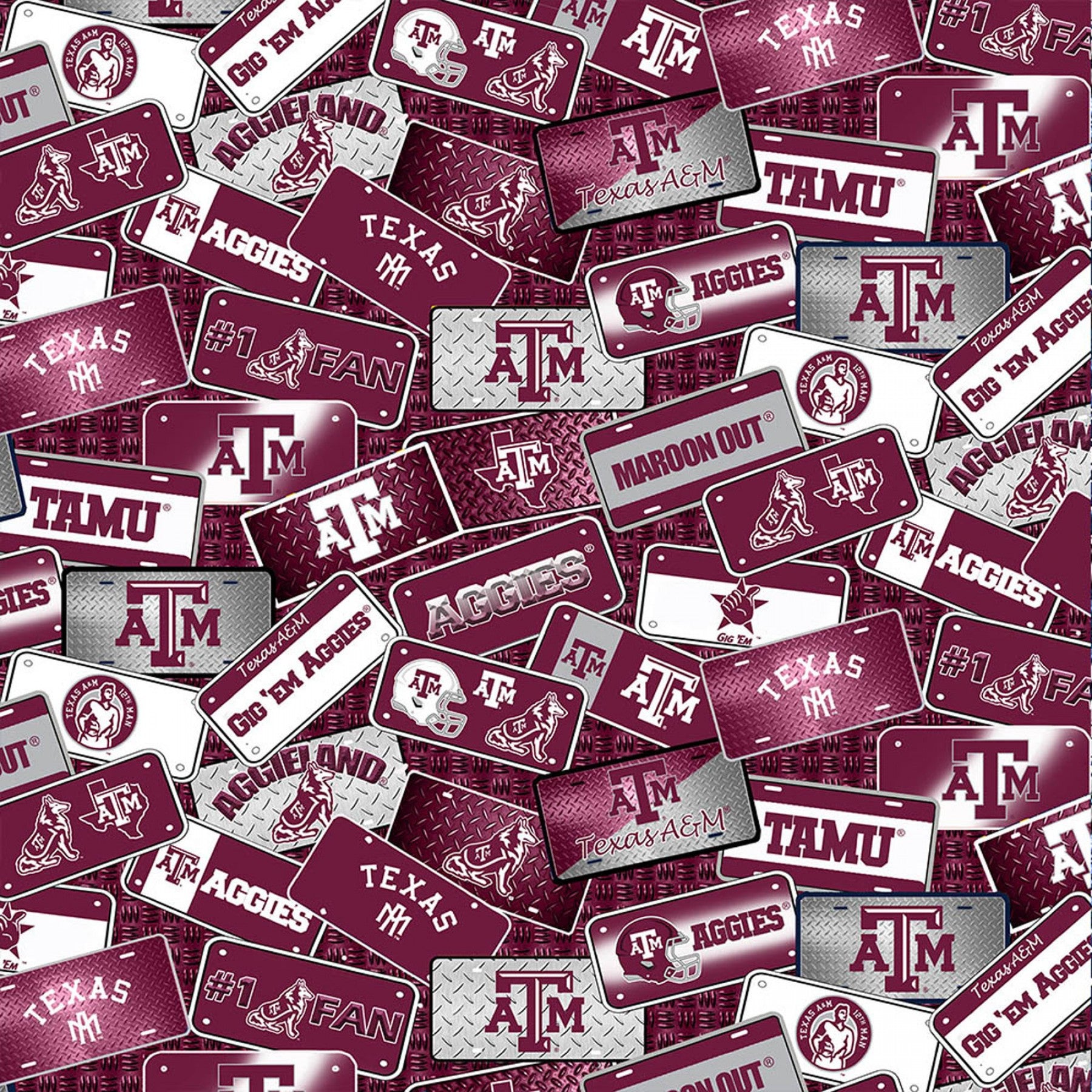 Licensed Colleges Fabrics - Texas A&M University by Sykel Enterprises