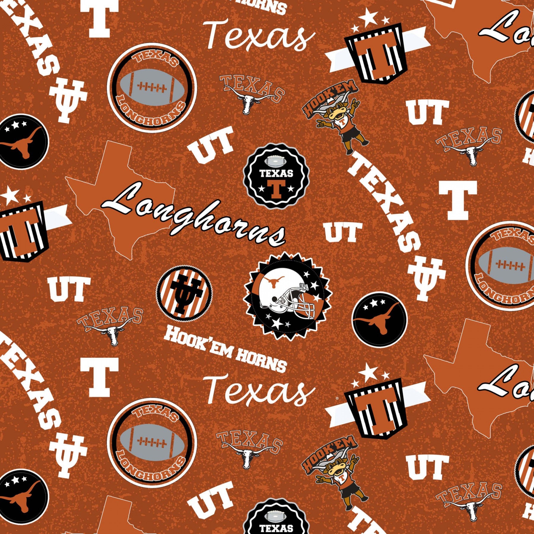 Licensed Colleges Fabrics - University of Texas by Sykel Enterprises