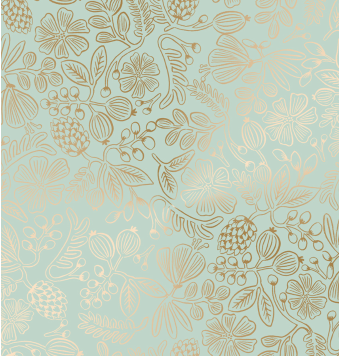 Primavera Moxie Floral Mint Metallic by Cotton + Steel | RP308-MI2M