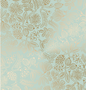 Primavera Moxie Floral Mint Metallic by Cotton + Steel | RP308-MI2M