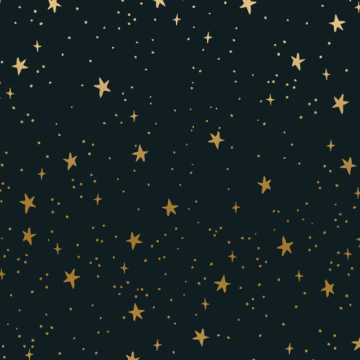 Primavera - Stars Black Metallic -Fat Quarter