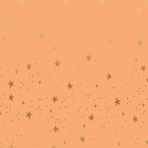 Primavera Stars Peach Metallic - Fat Quarter