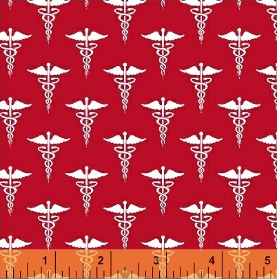 Calling All Nurses - Medical Symbol On Red by Windham Fabrics 37306-4