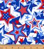 Red, White & True Patriotic Stars White by Kanvas Studio for Benartex