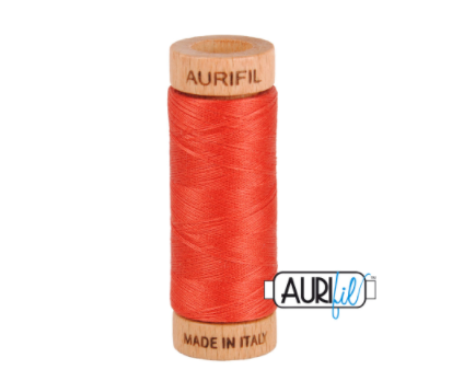 Aurifil 80wt Cotton Thread #2250 Red Orange | Royal Motif Fabrics