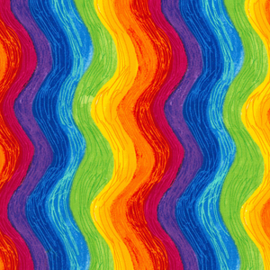 Timeless Treasures - Rainbow Squiggle by Gail Cadden