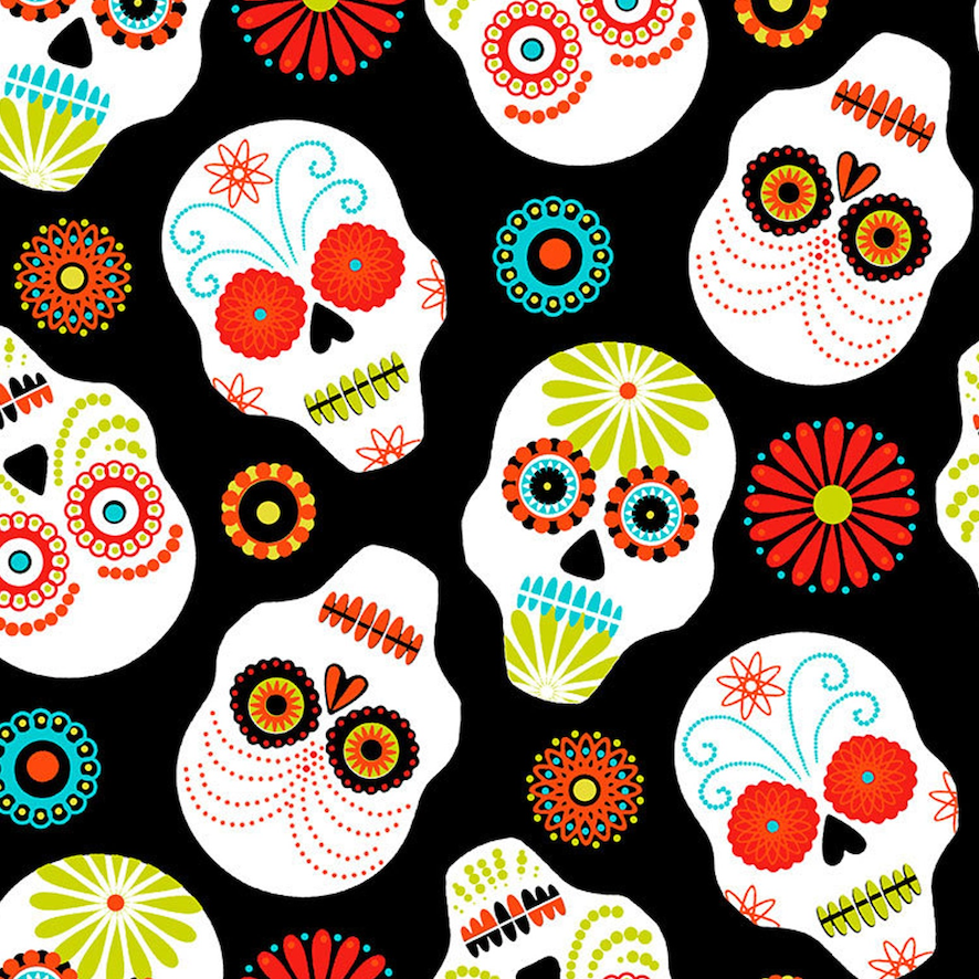 Timeless Treasures - Floating Sugar Skulls 