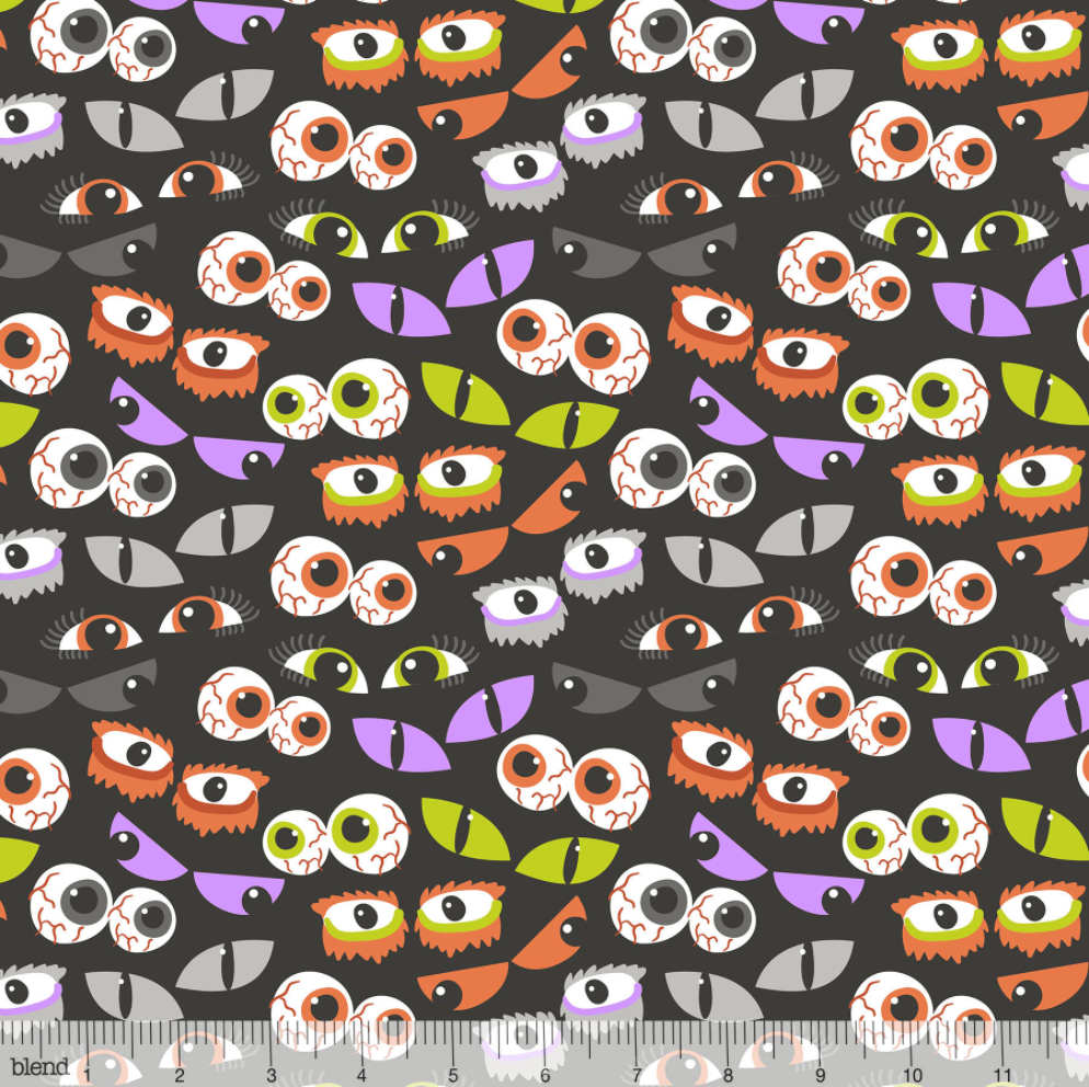 Boo Bash - Eye See You Black by Maude Asbury for Blend Fabrics