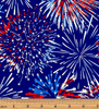 Red, White & True Patriotic Firework Celebration Blue by Benartex 9703-50