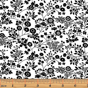 Floral Garden White/Black by Kanvas Studio for Benartex 7809-99