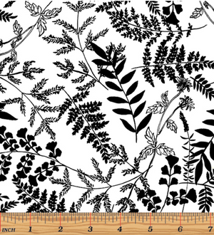 Leafy Garden White/Black by Kanvas Studio by Benartex