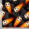 Goal! - Flaming Soccer Balls by Gail Cadden for Timeless Treasures