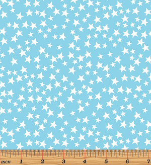 Glow For It - Star Glow Sky Blue Glow in the Dark Fabric by Kanvas Studio - Benartex