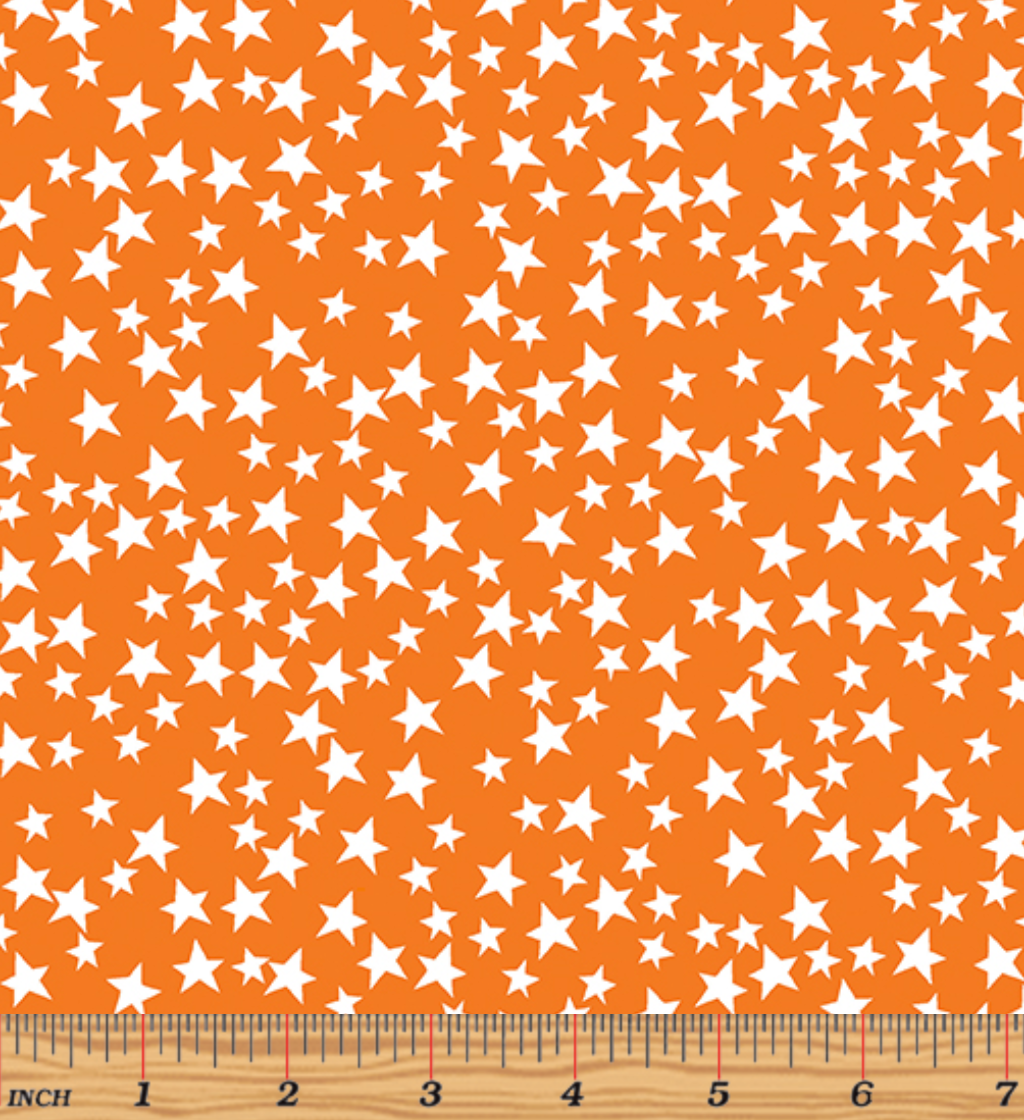 Glow For It - Star Glow Orange Glow in the Dark Fabric by Kanvas Studio - Benartex